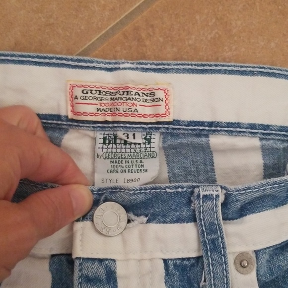 VTG Guess Highrise Striped Shorts - Picture 4 of 8